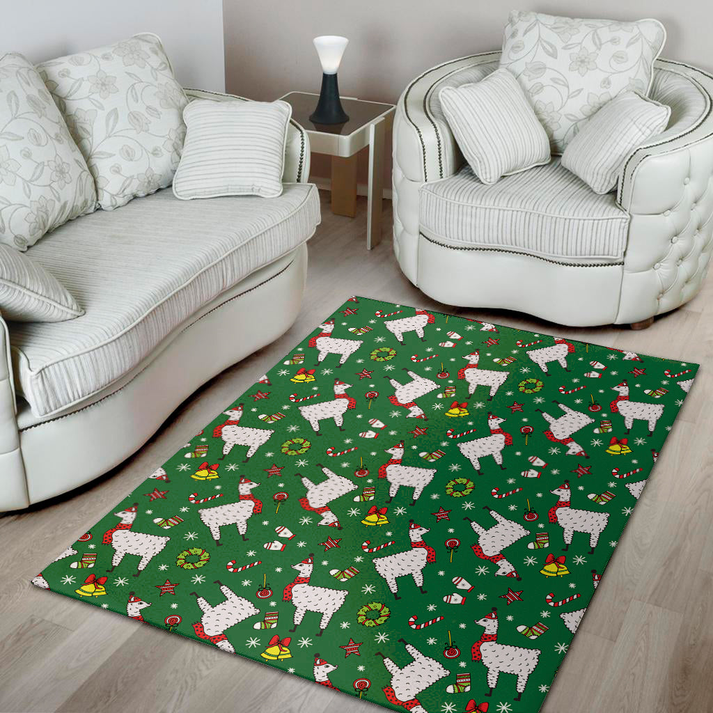 Christmas Llama Pattern Print Area Rug