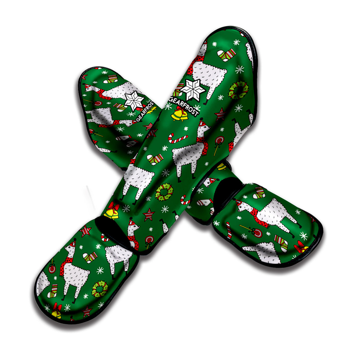 Christmas Llama Pattern Print Muay Thai Shin Guard