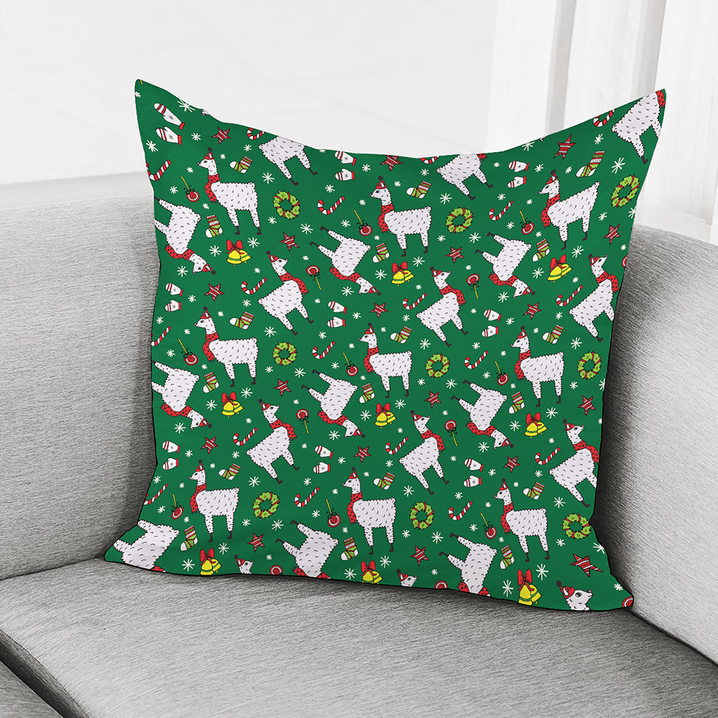 Christmas Llama Pattern Print Pillow Cover