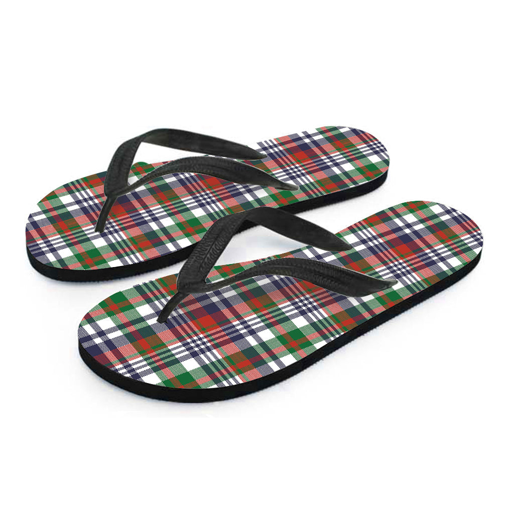 Christmas Madras Plaid Print Flip Flops