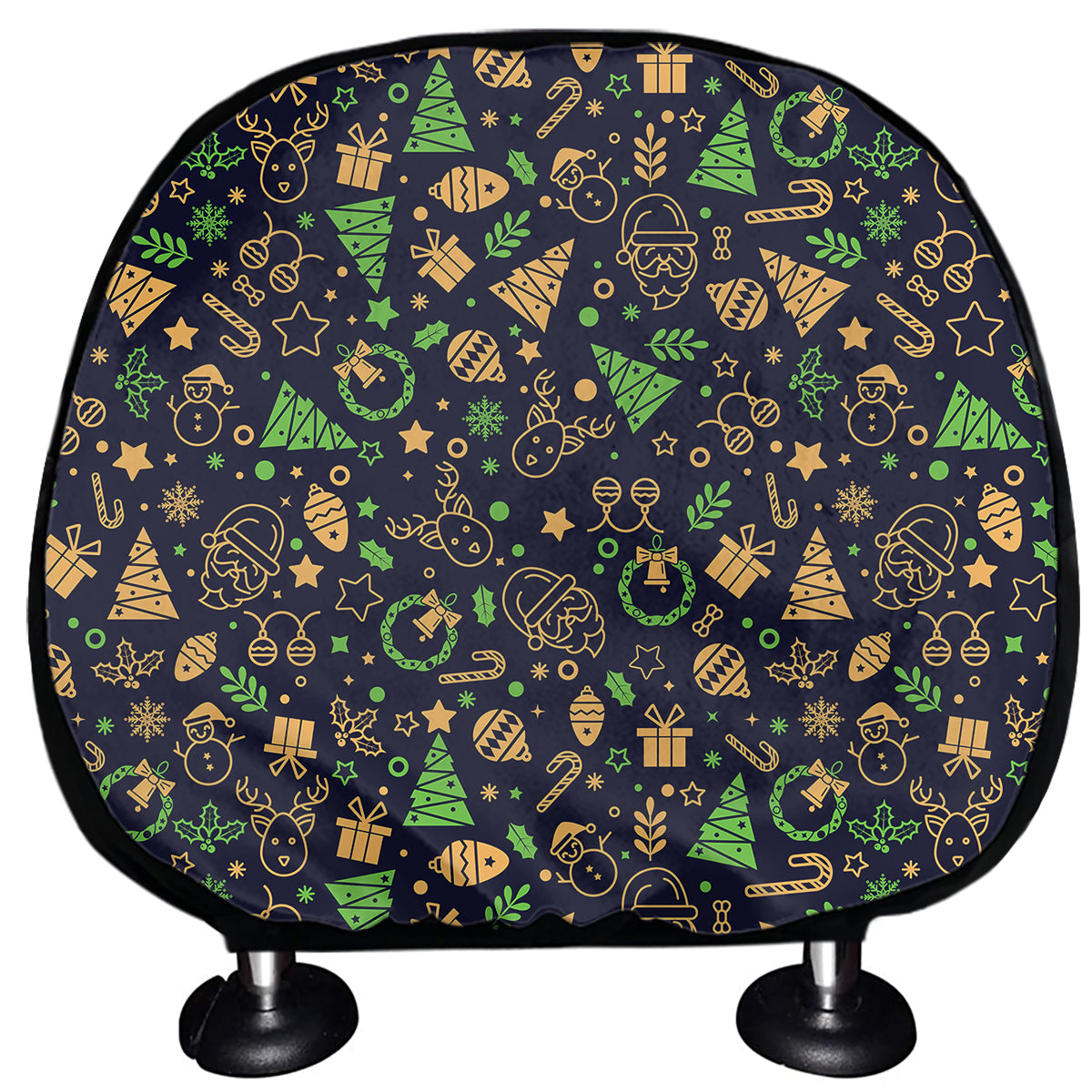 Christmas Party Elements Pattern Print Car Headrest Covers