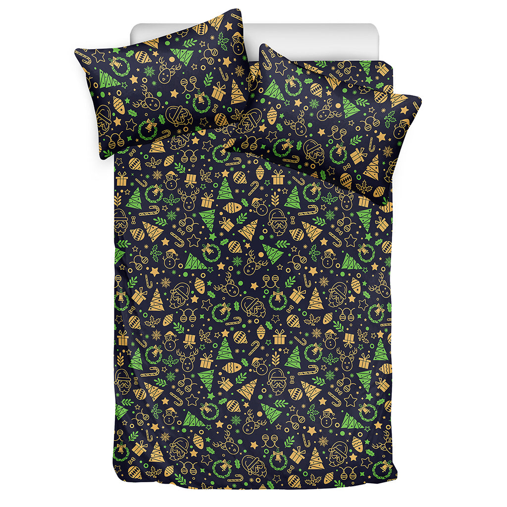 Christmas Party Elements Pattern Print Duvet Cover Bedding Set