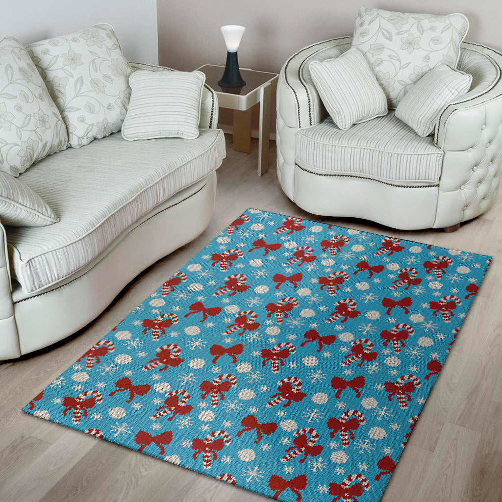 Christmas Party Knitted Pattern Print Area Rug
