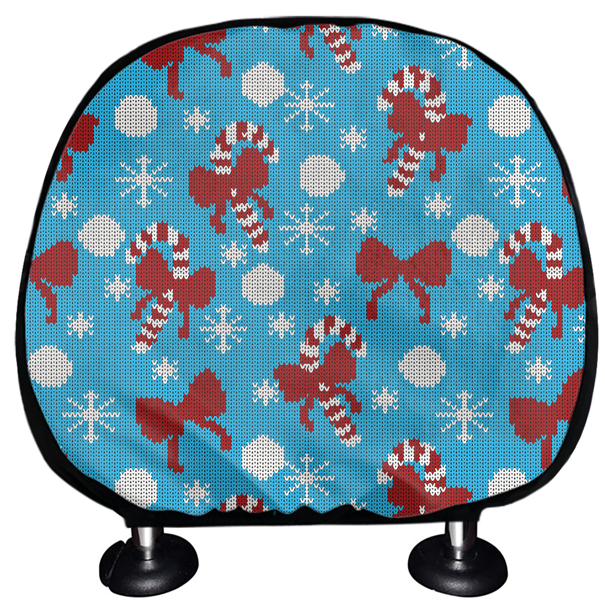 Christmas Party Knitted Pattern Print Car Headrest Covers
