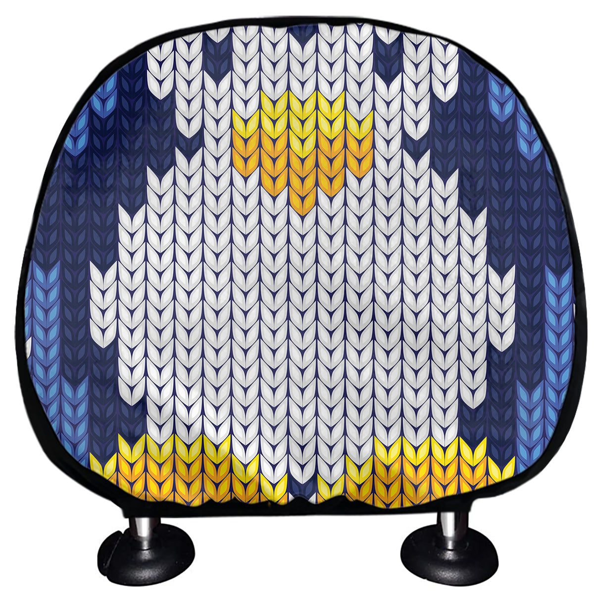 Christmas Penguin Knitted Print Car Headrest Covers