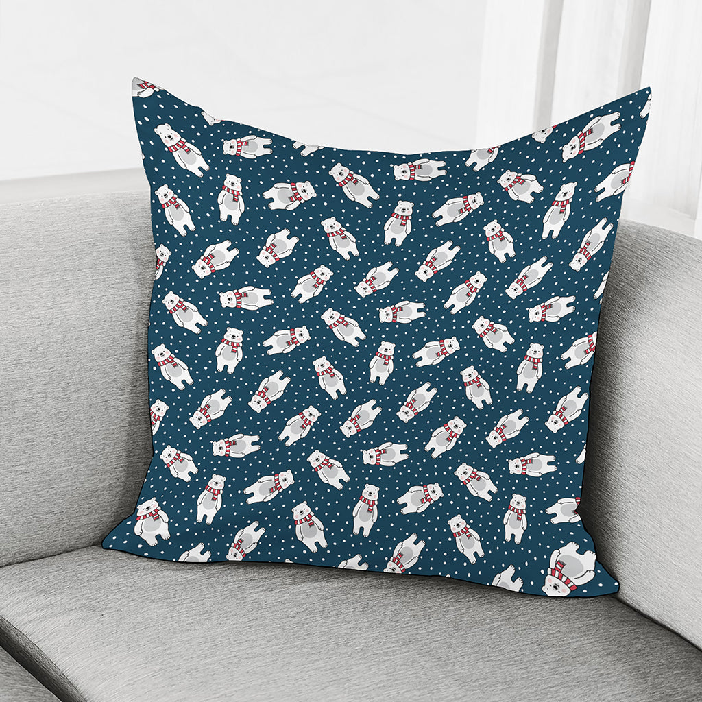 Christmas Polar Bear Pattern Print Pillow Cover