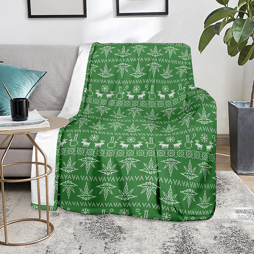 Christmas Pot Leaf Pattern Print Blanket