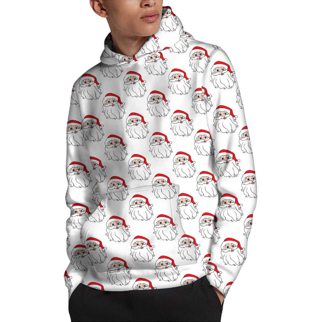 Christmas Santa Claus Pattern Print Pullover Hoodie