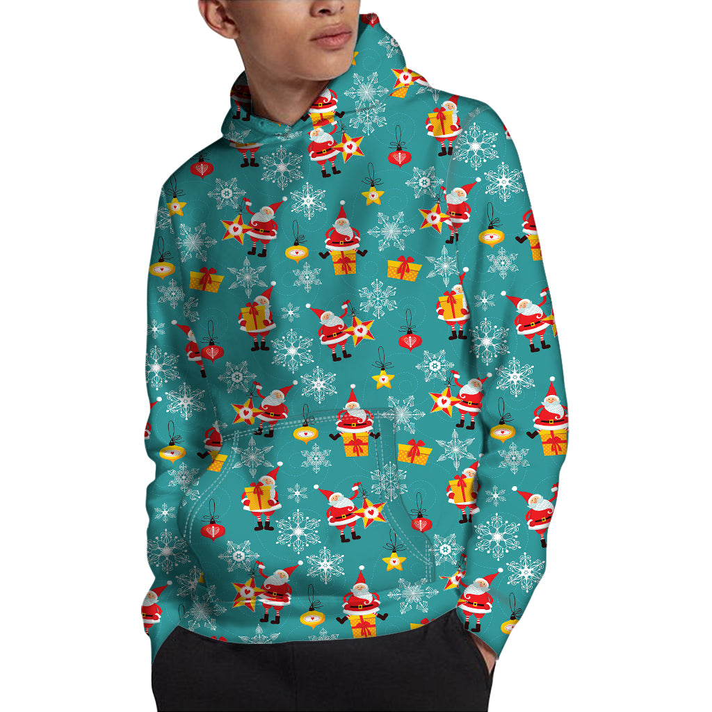 Christmas Santa Gift Pattern Print Pullover Hoodie