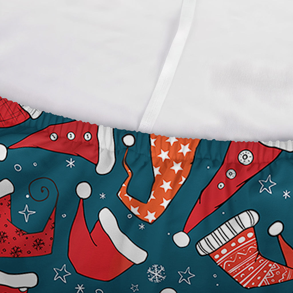 Christmas Santa Hats Pattern Print Sofa Cover