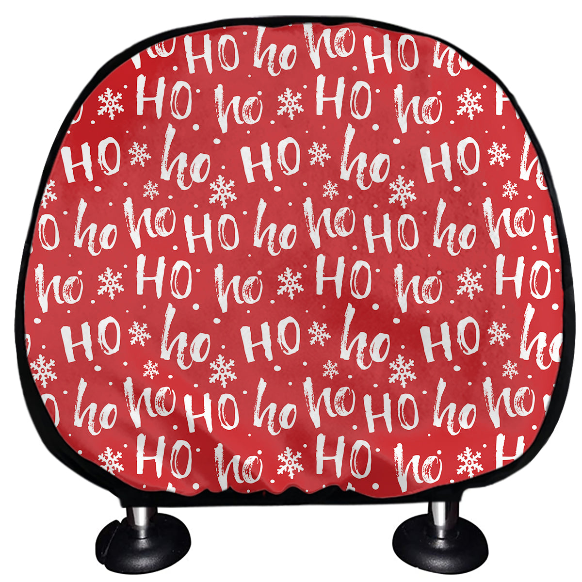 Christmas Santa Laugh Pattern Print Car Headrest Covers