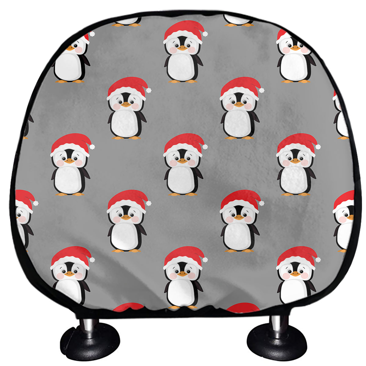 Christmas Santa Penguin Pattern Print Car Headrest Covers