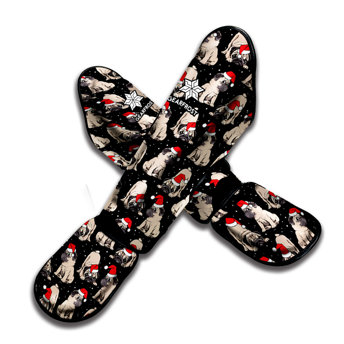 Christmas Santa Pug Pattern Print Muay Thai Shin Guard