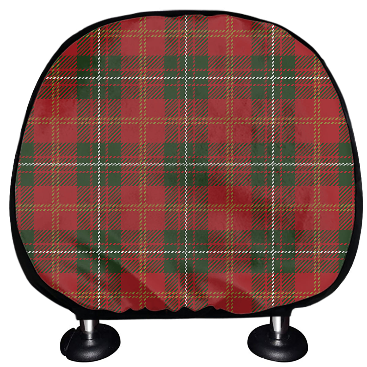 Christmas Scottish Tartan Pattern Print Car Headrest Covers