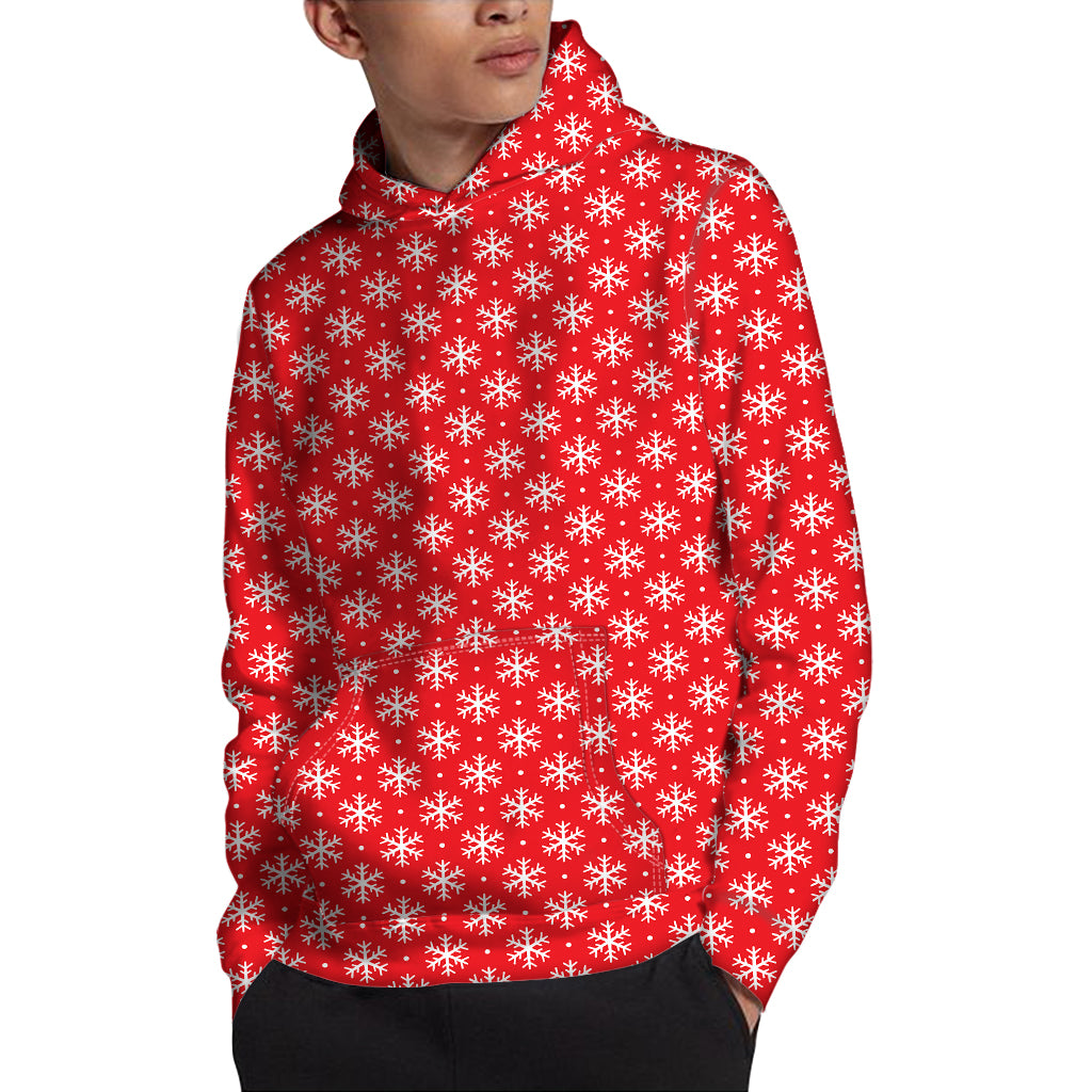 Christmas Snowflake Pattern Print Pullover Hoodie
