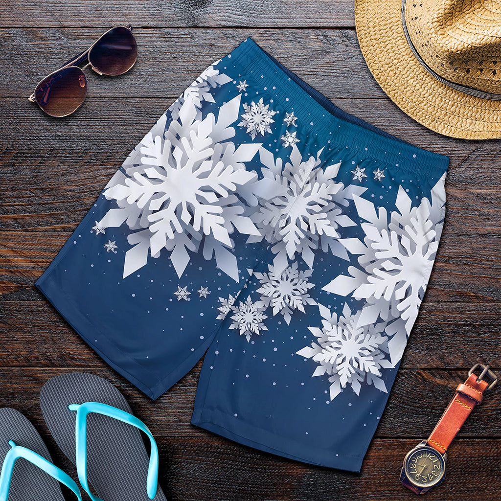 Christmas Snowflake Print Men's Shorts