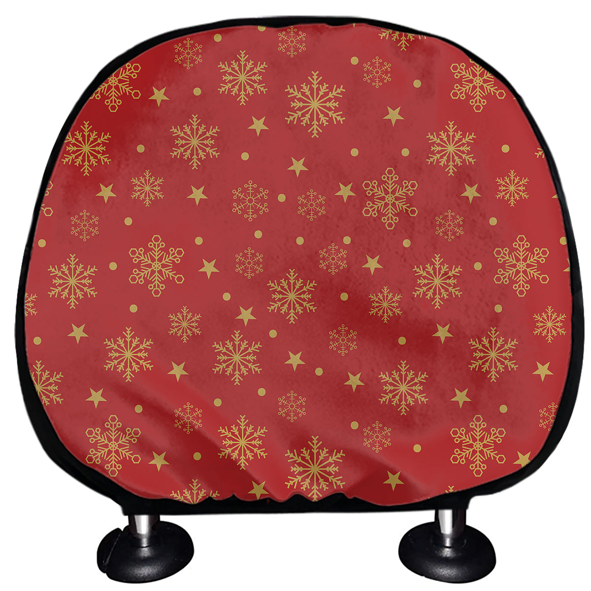 Christmas Snowflakes And Stars Print Car Headrest Covers