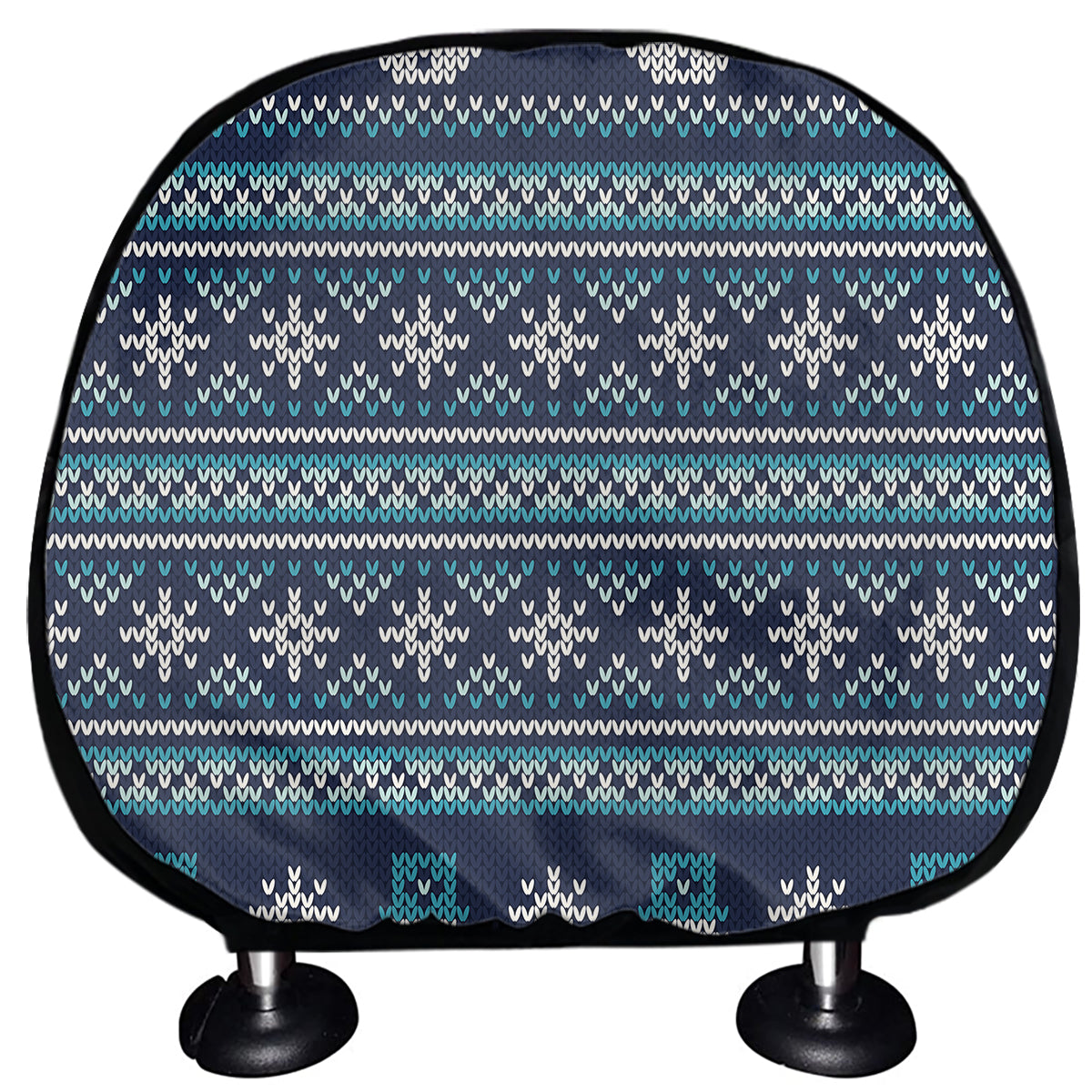 Christmas Snowman Knitted Pattern Print Car Headrest Covers
