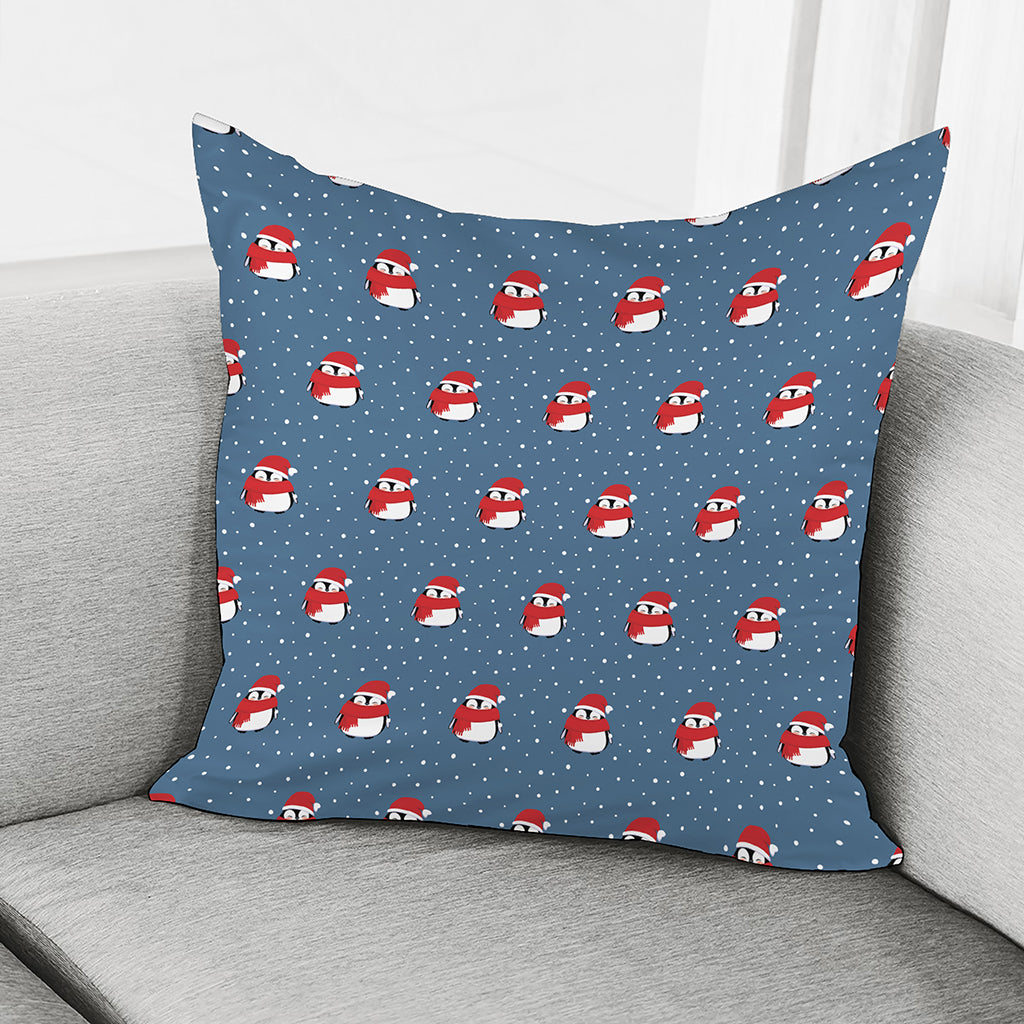 Christmas Snowy Penguin Pattern Print Pillow Cover