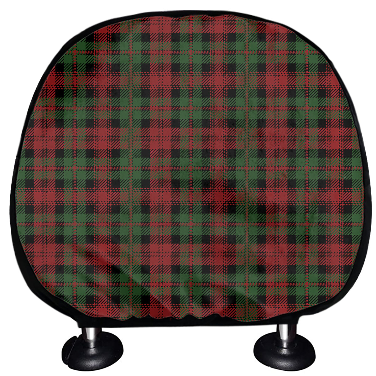 Christmas Tartan Pattern Print Car Headrest Covers