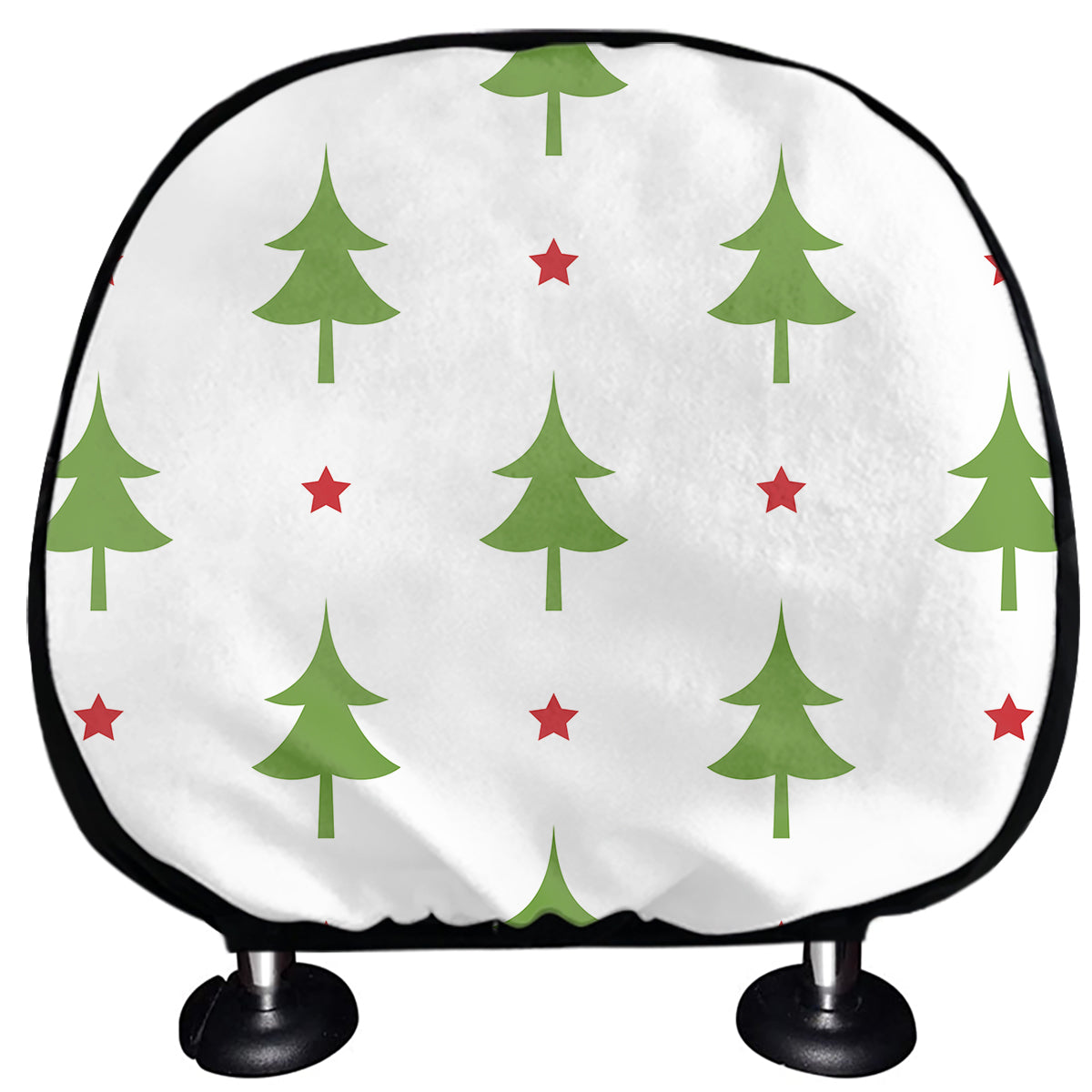 Christmas Tree And Star Pattern Print Car Headrest Covers