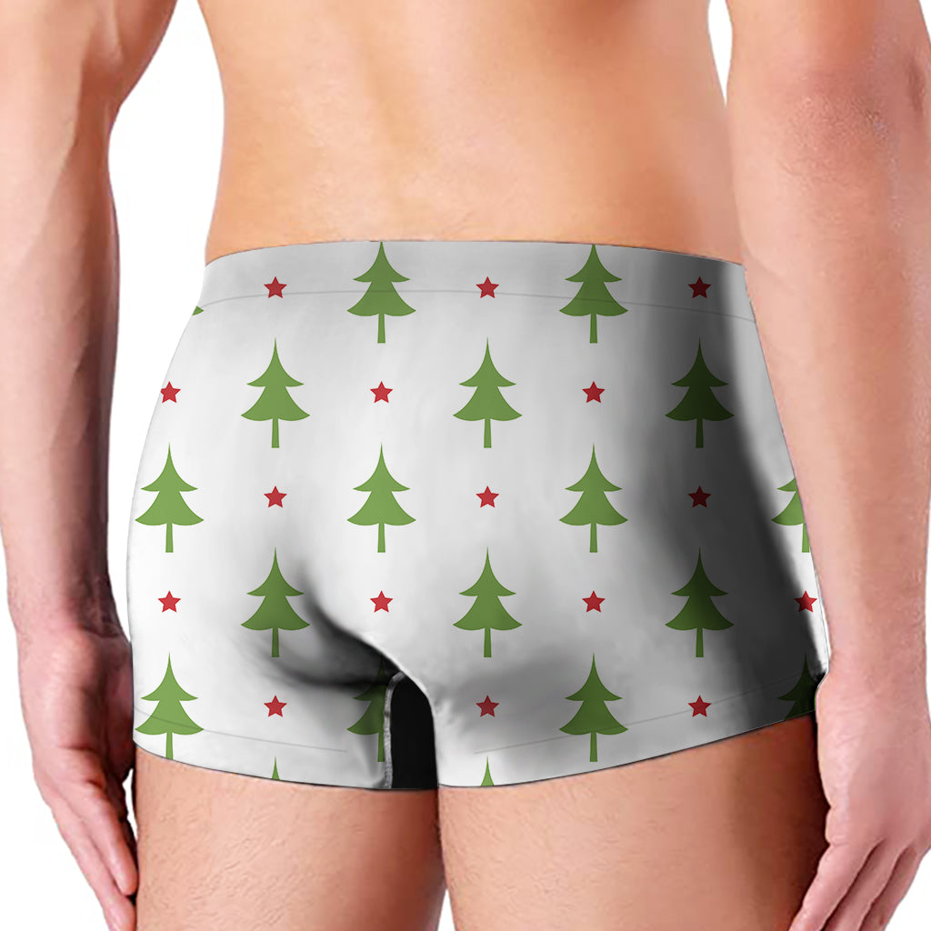 Christmas Tree And Star Pattern Print Men's Boxer Briefs