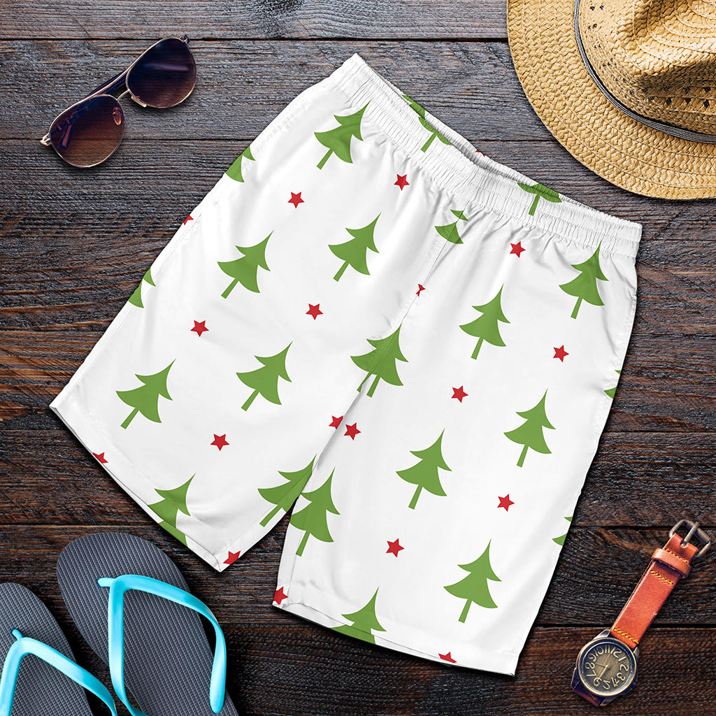 Christmas Tree And Star Pattern Print Men's Shorts