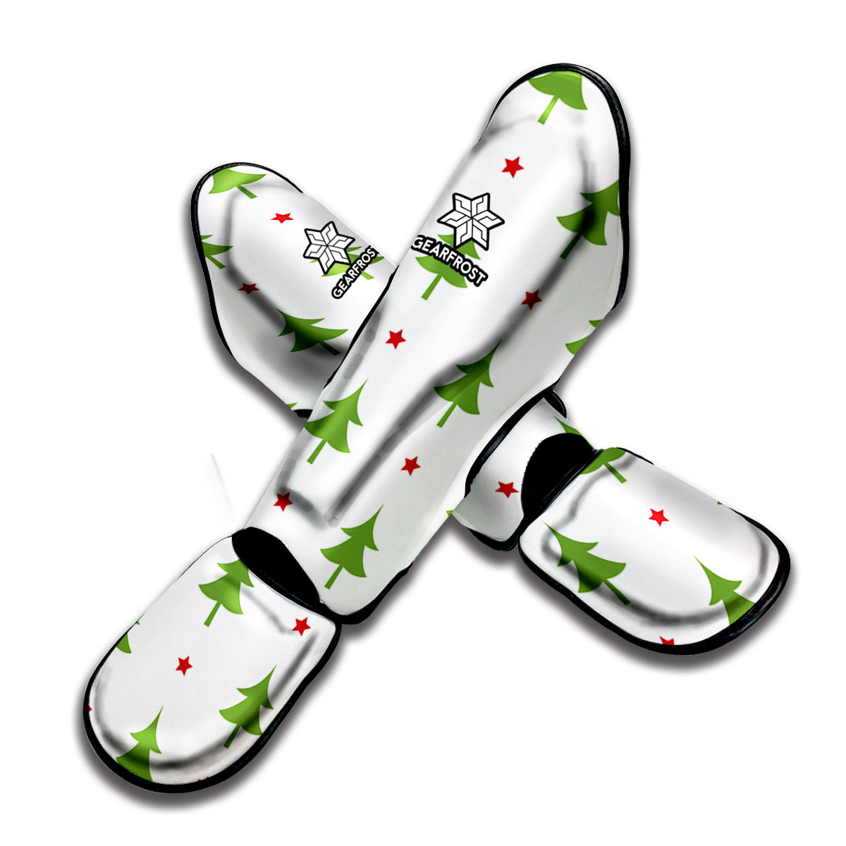 Christmas Tree And Star Pattern Print Muay Thai Shin Guard