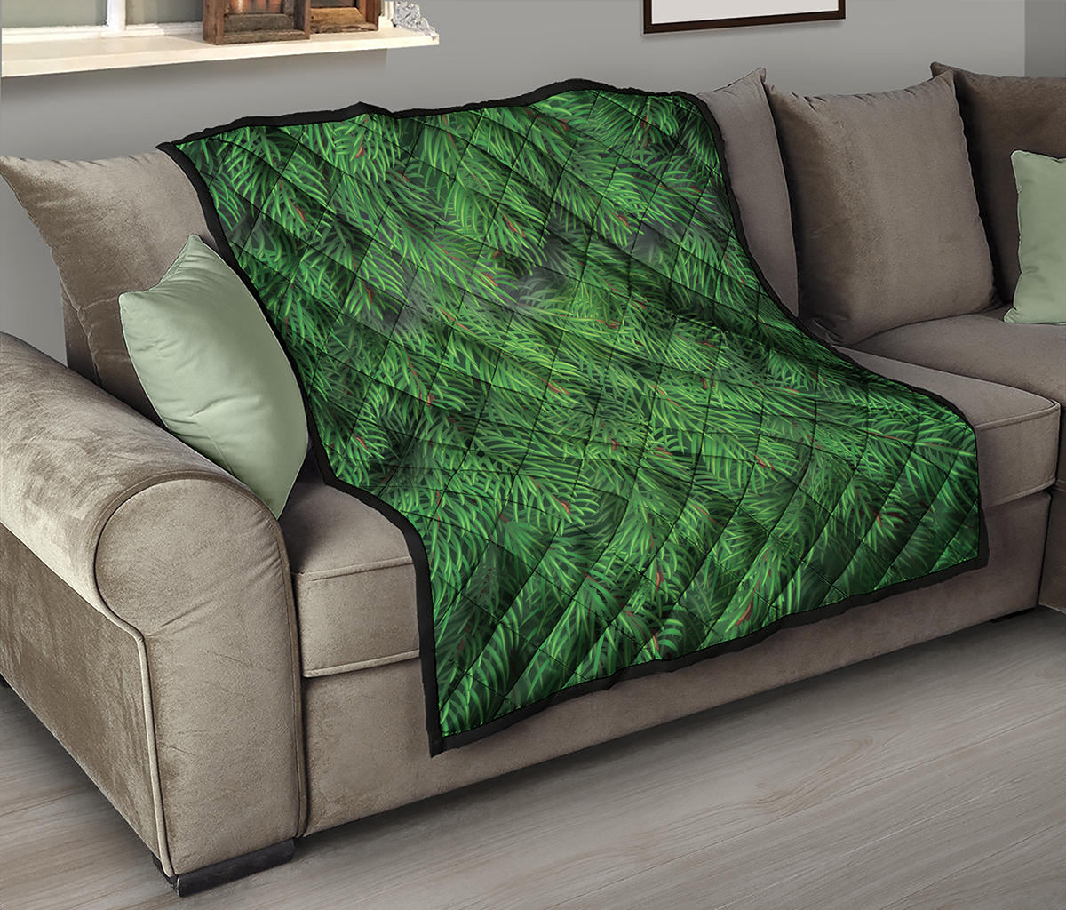 Christmas Tree Branches Print Quilt