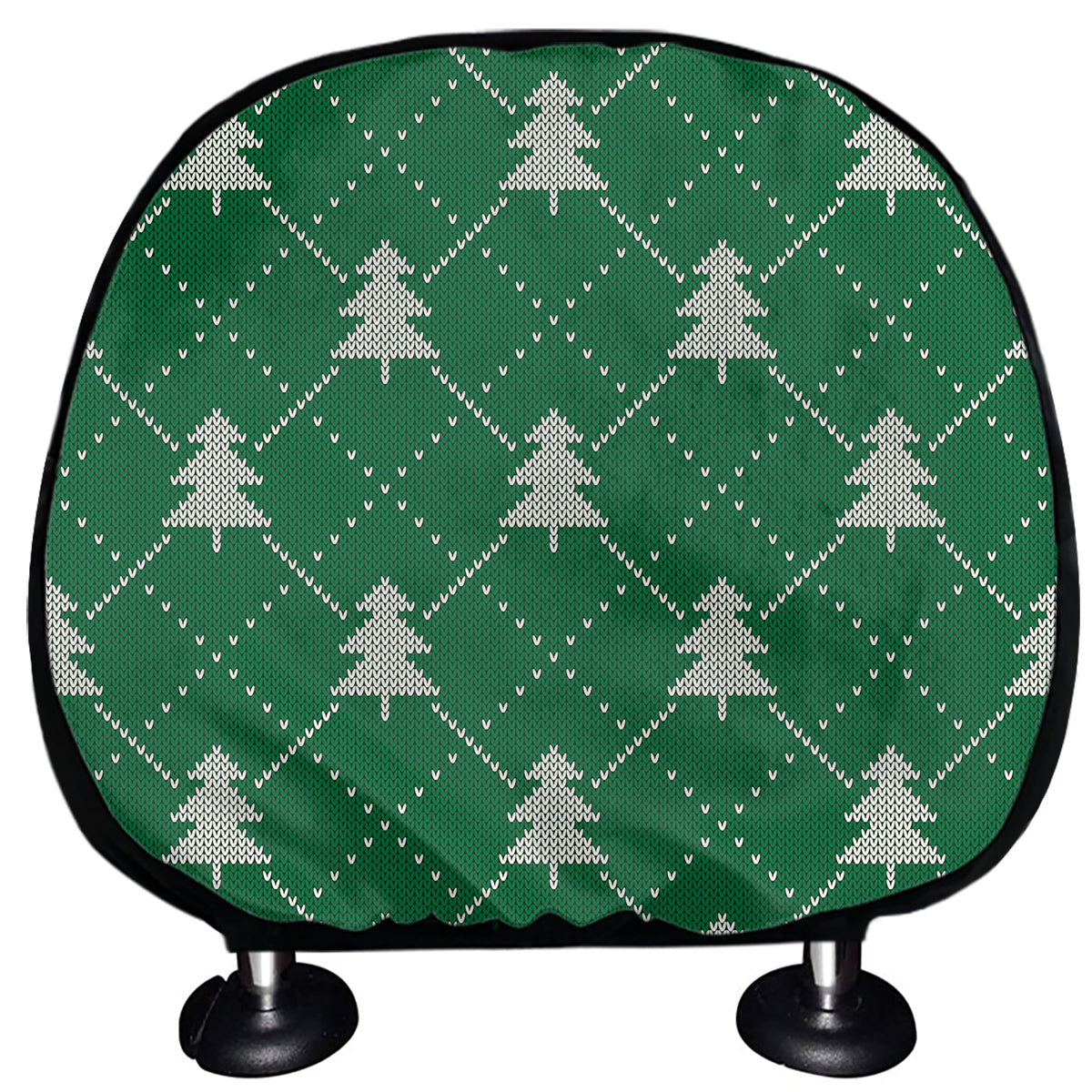 Christmas Tree Knitted Pattern Print Car Headrest Covers