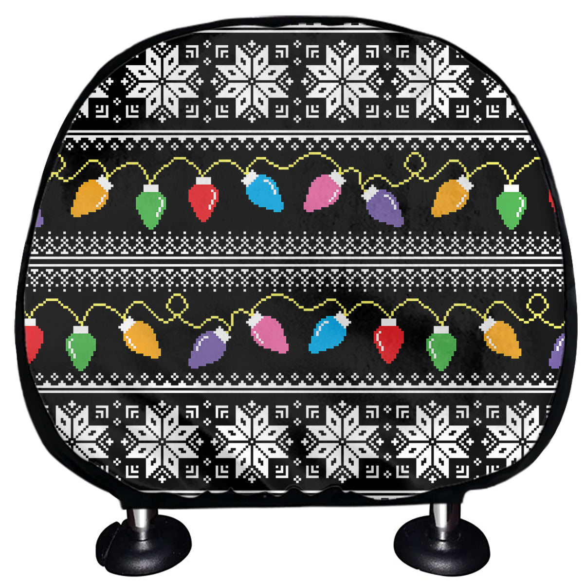 Christmas Tree Lights Print Car Headrest Covers