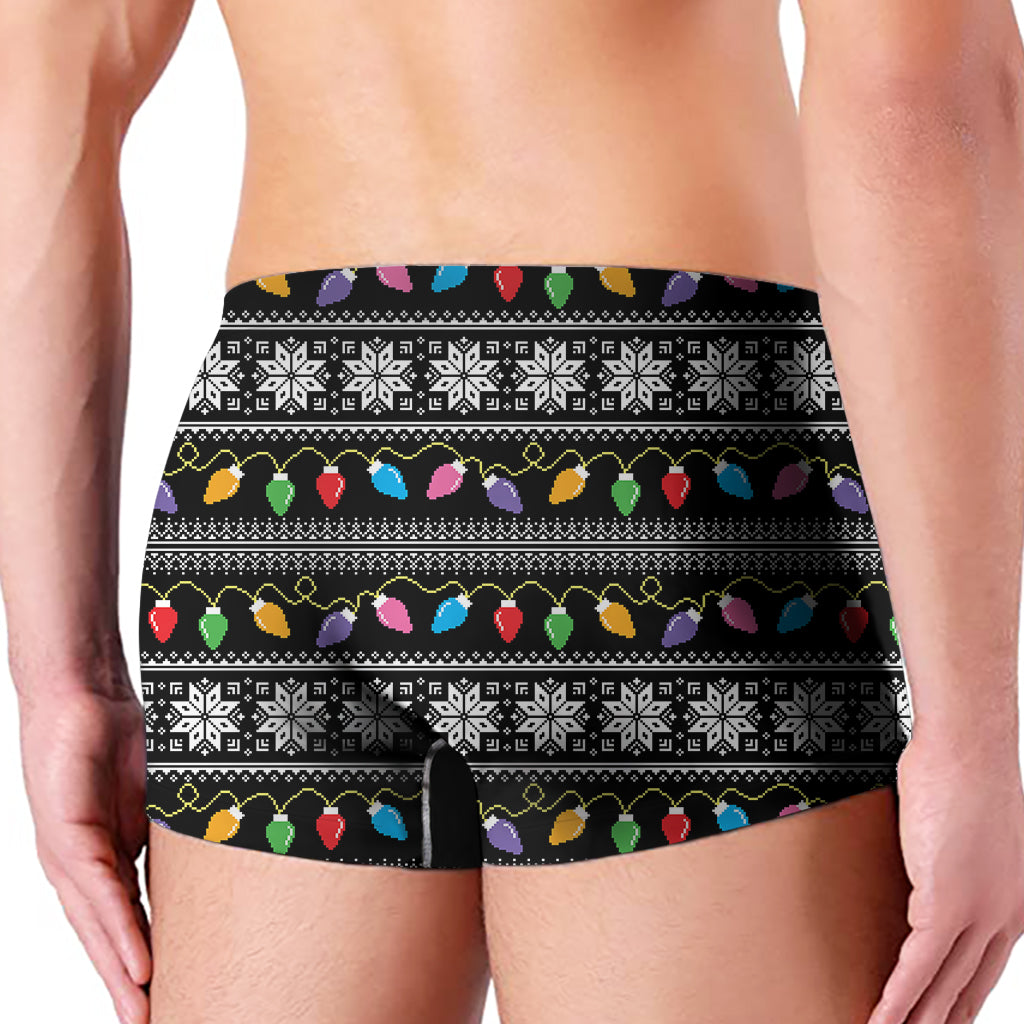 Christmas Tree Lights Print Men's Boxer Briefs