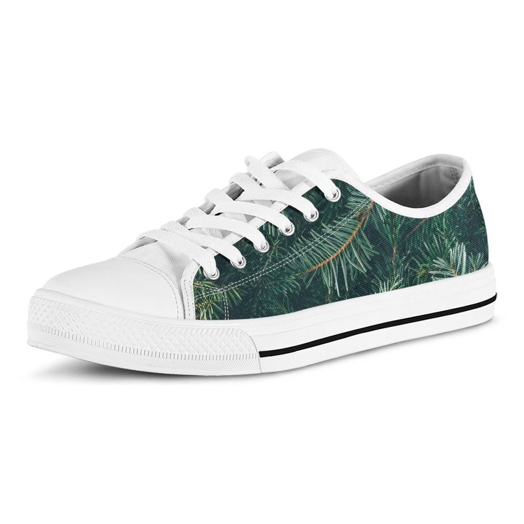 Christmas Tree Print White Low Top Shoes