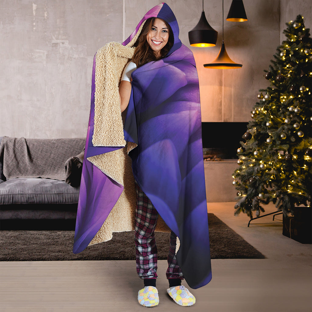 Chrysanthemum Flower Print Hooded Blanket