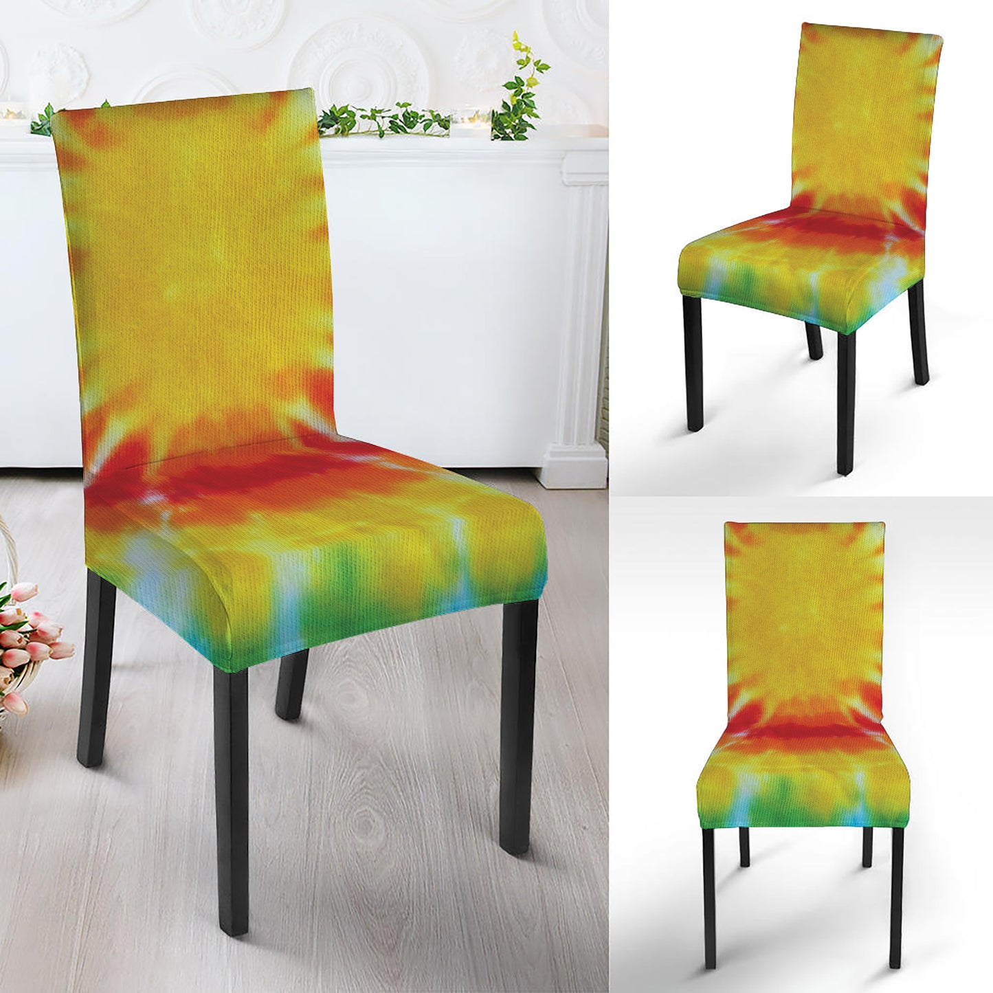 Circle Tie Dye Print Dining Chair Slipcover