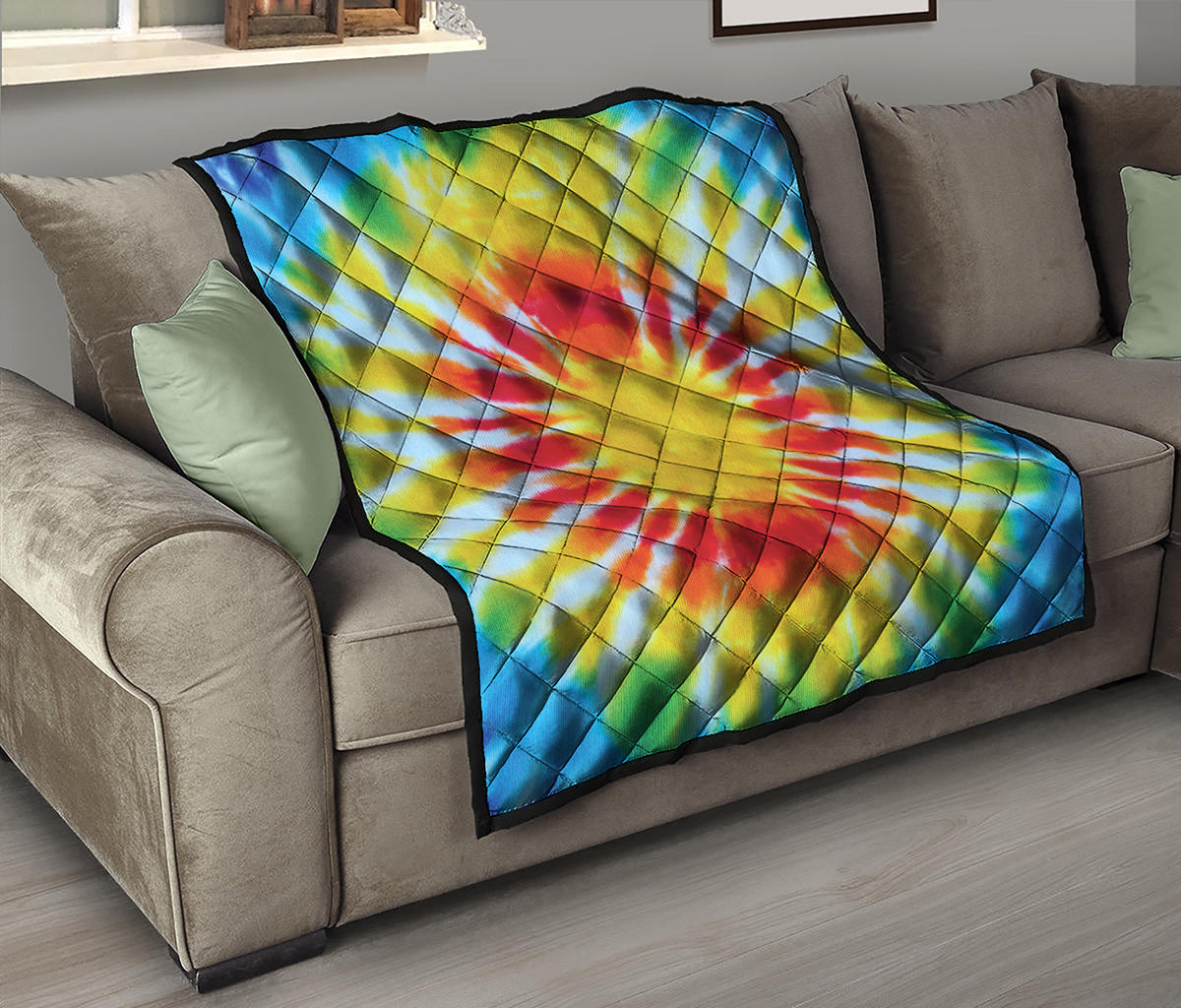 Circle Tie Dye Print Quilt