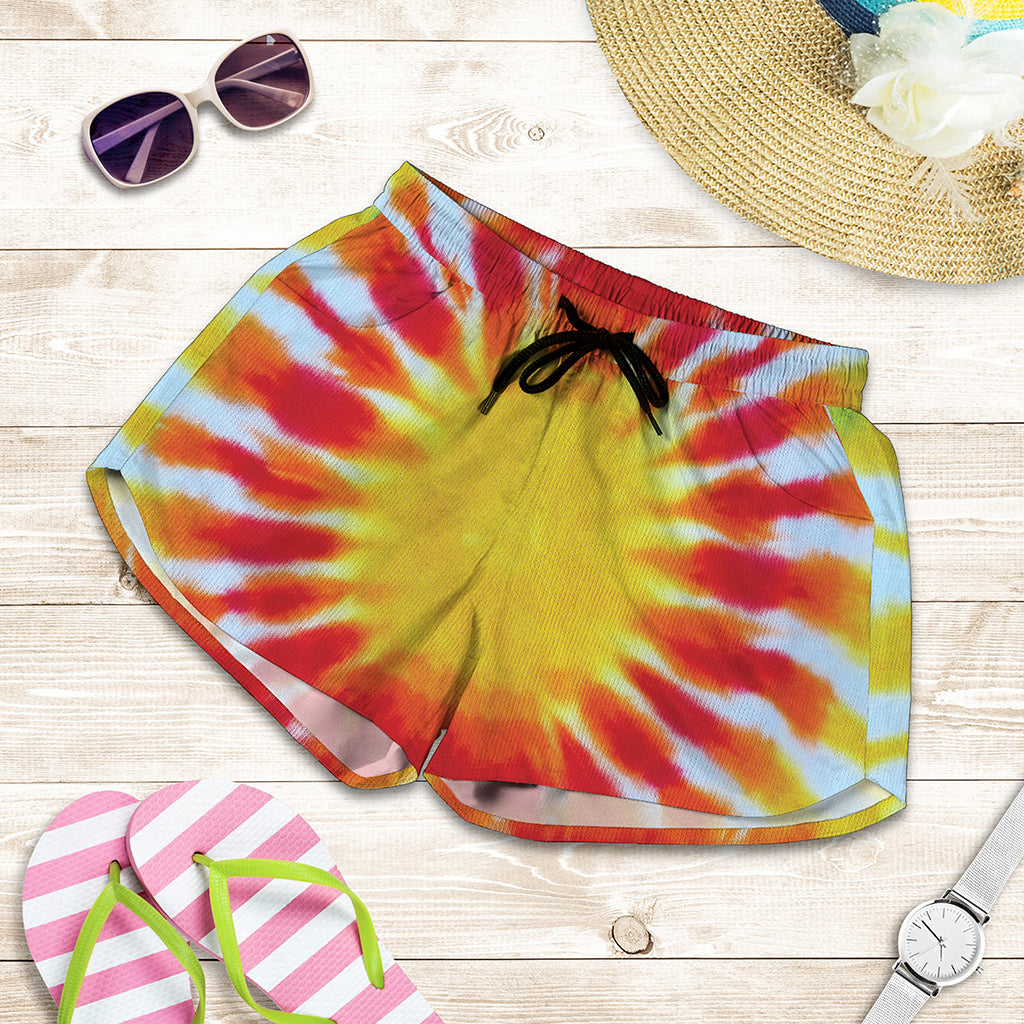 Circle Tie Dye Print Women's Shorts