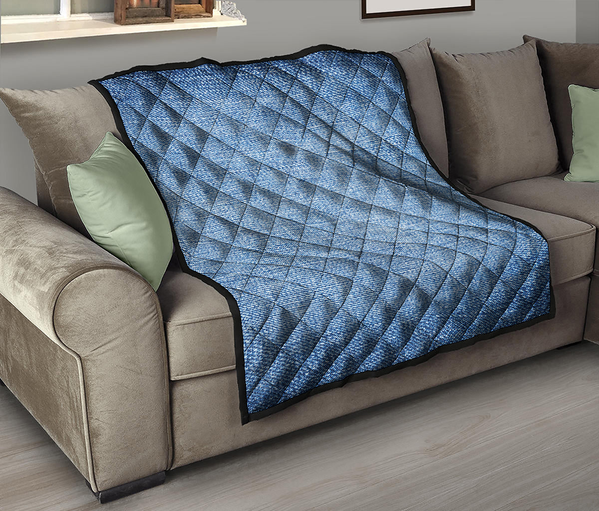 Classic Blue Denim Jeans Print Quilt