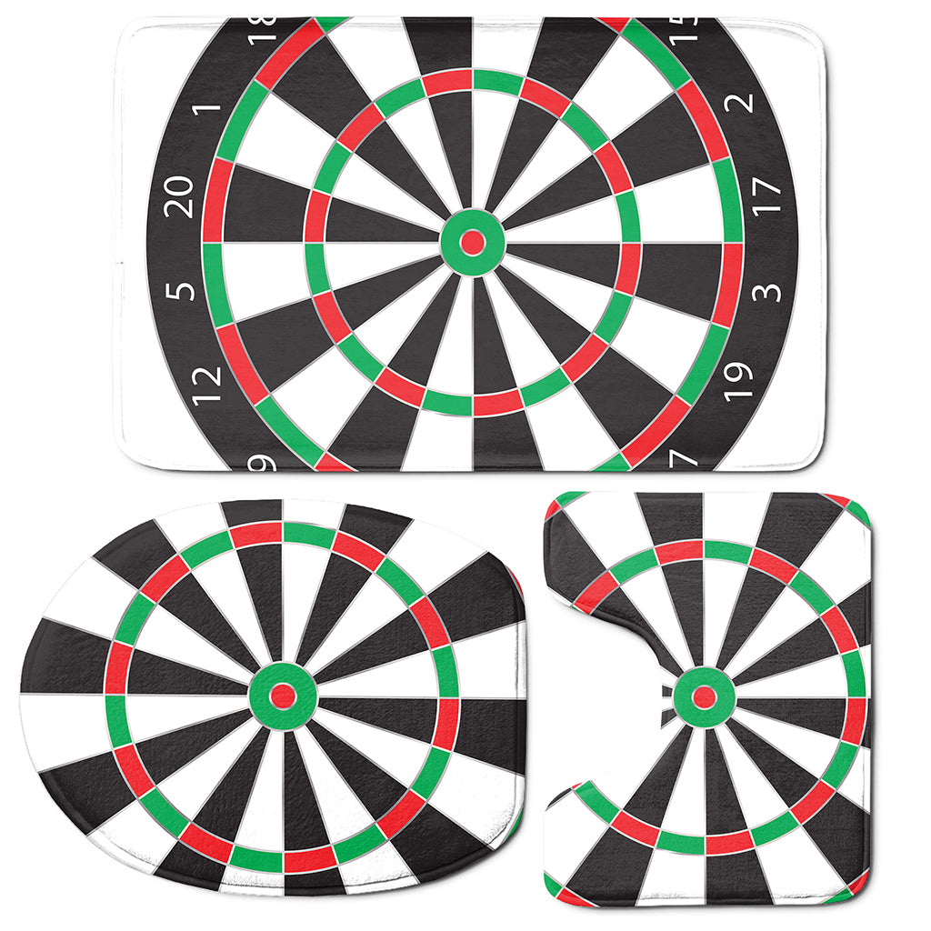 Classic Dartboard Print 3 Piece Bath Mat Set