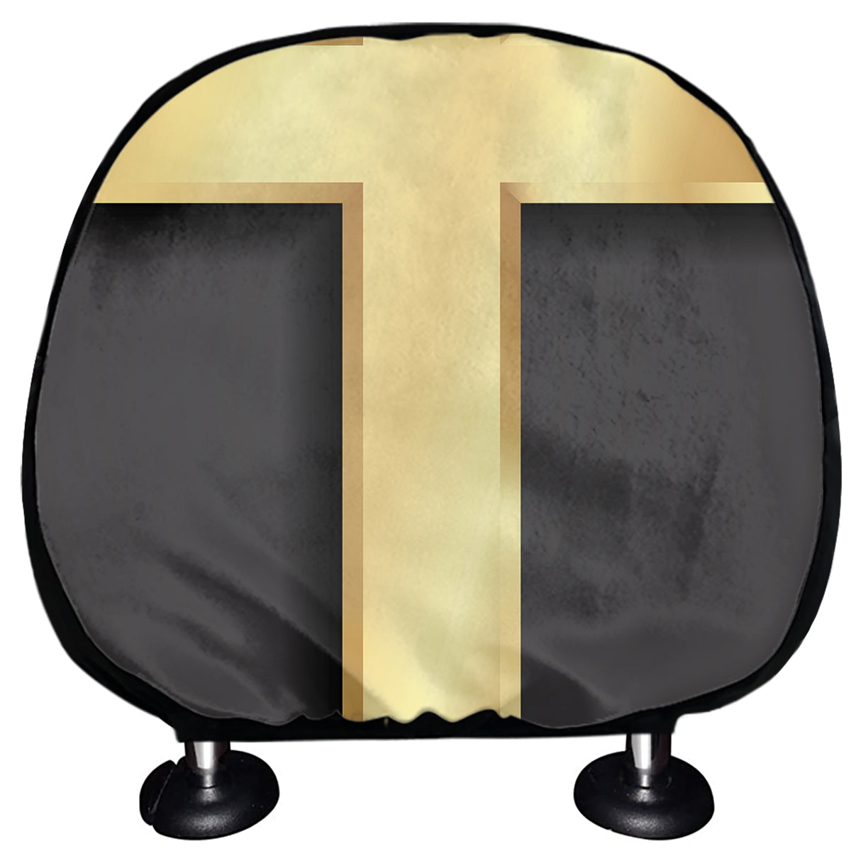 Classic Golden Cross Print Car Headrest Covers