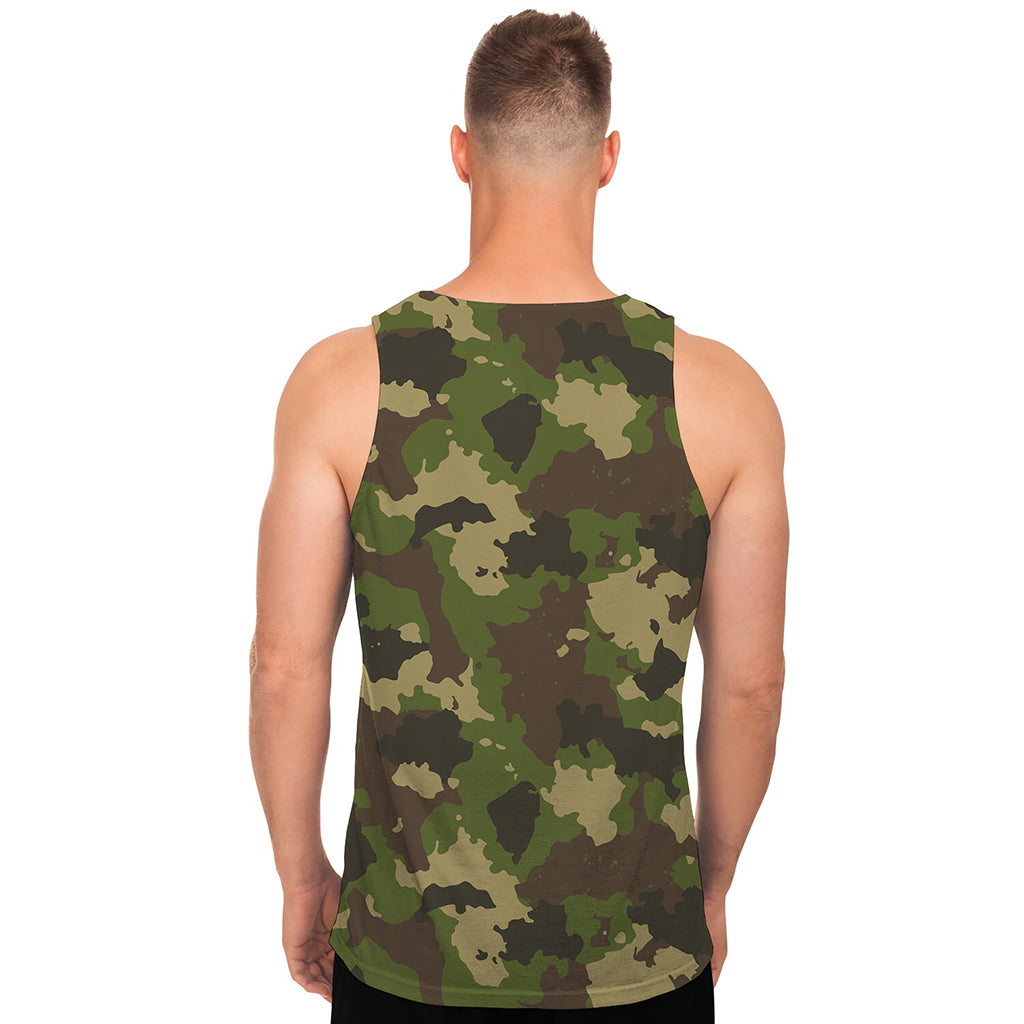 Classic Green Camouflage Print Men's Tank Top