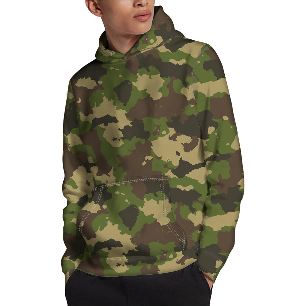 Classic Green Camouflage Print Pullover Hoodie
