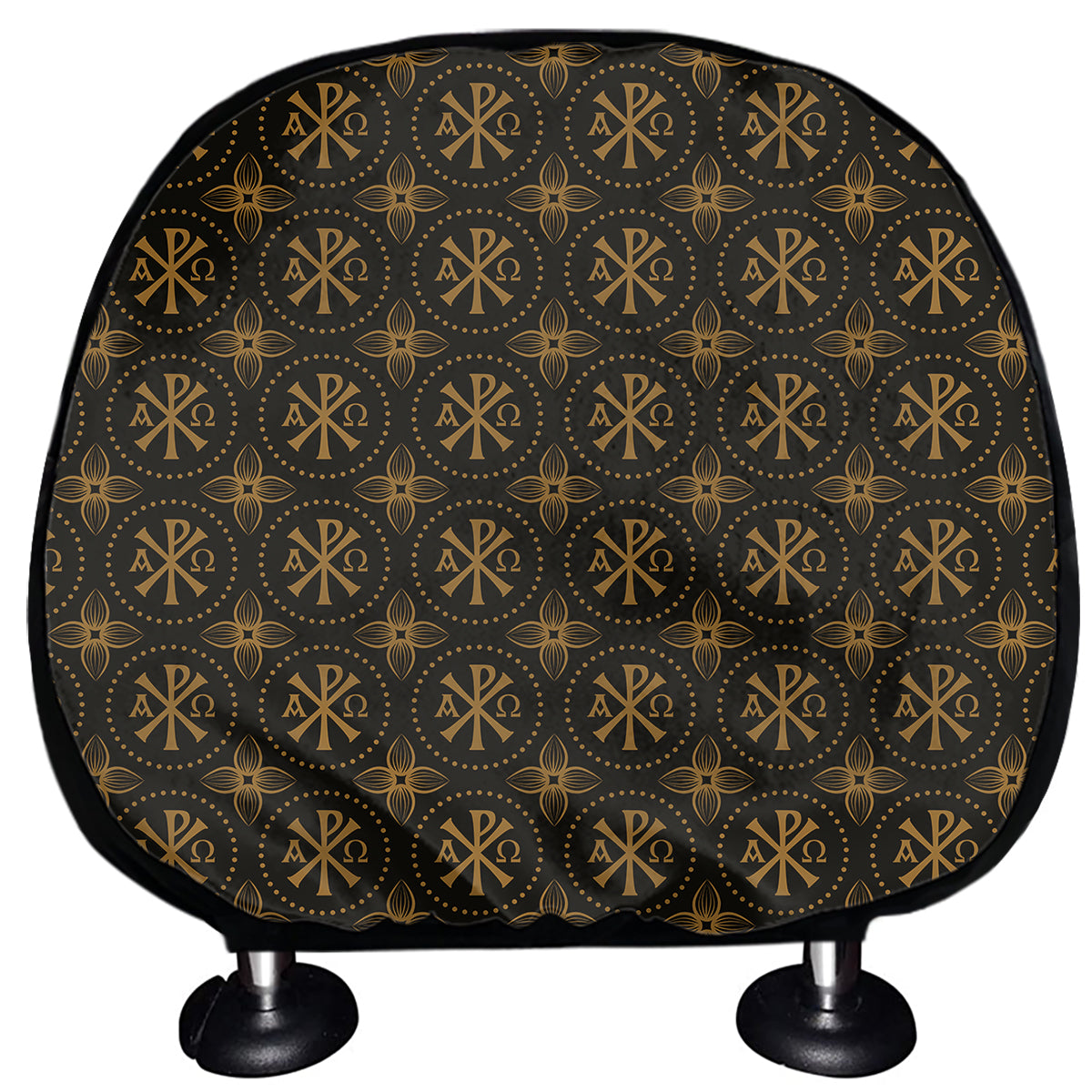 Classic Orthodox Pattern Print Car Headrest Covers