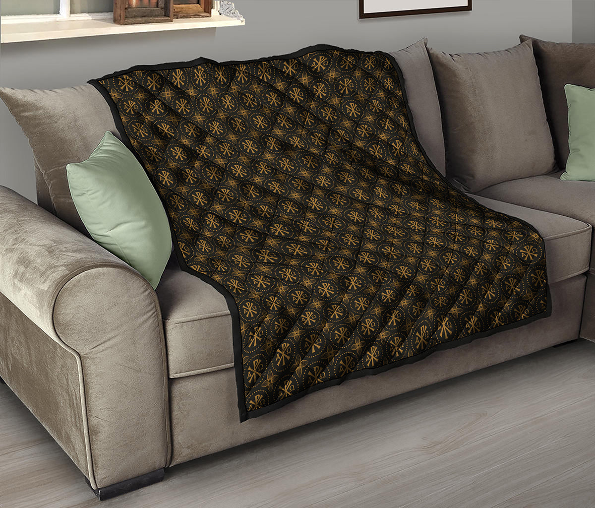 Classic Orthodox Pattern Print Quilt