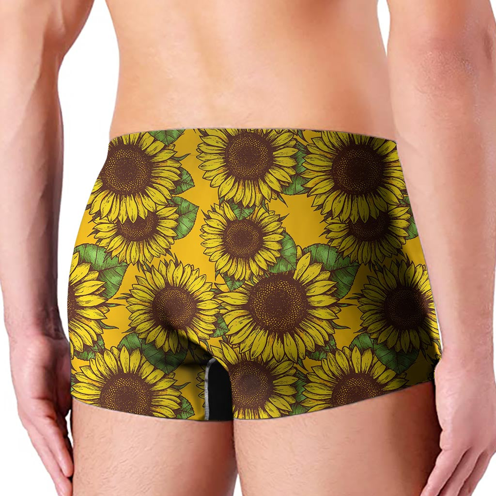 Classic Vintage Sunflower Pattern Print Men's Boxer Briefs