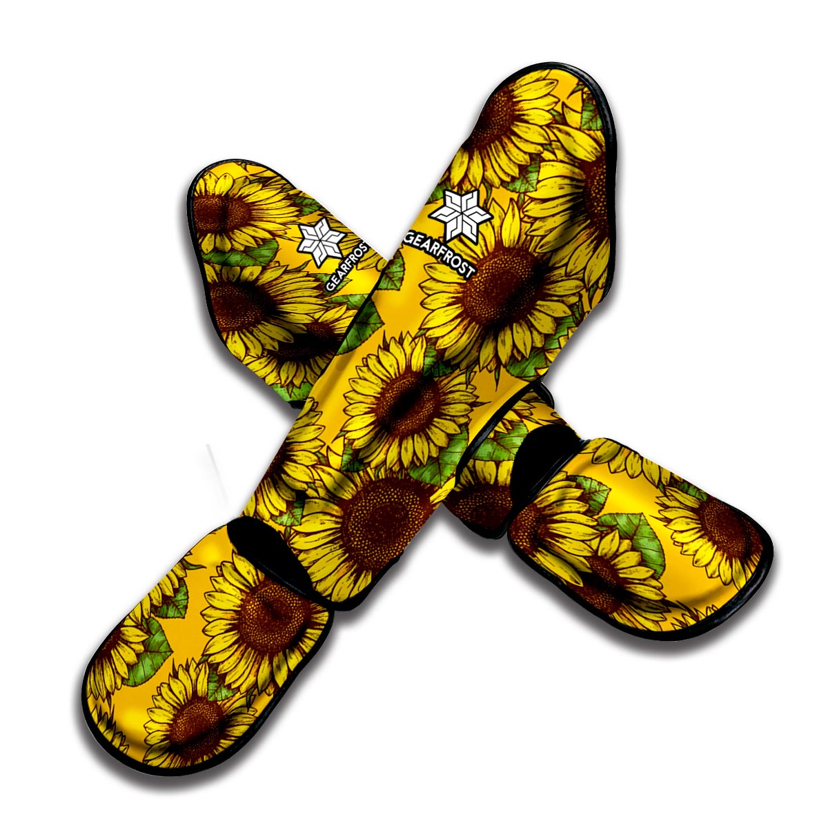 Classic Vintage Sunflower Pattern Print Muay Thai Shin Guard