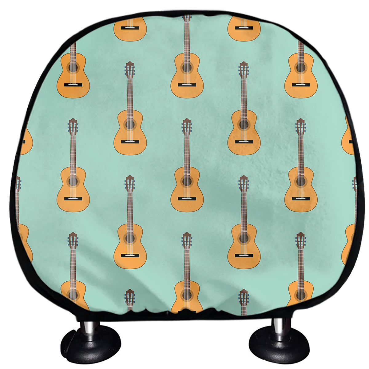 Classical Guitar Pattern Print Car Headrest Covers