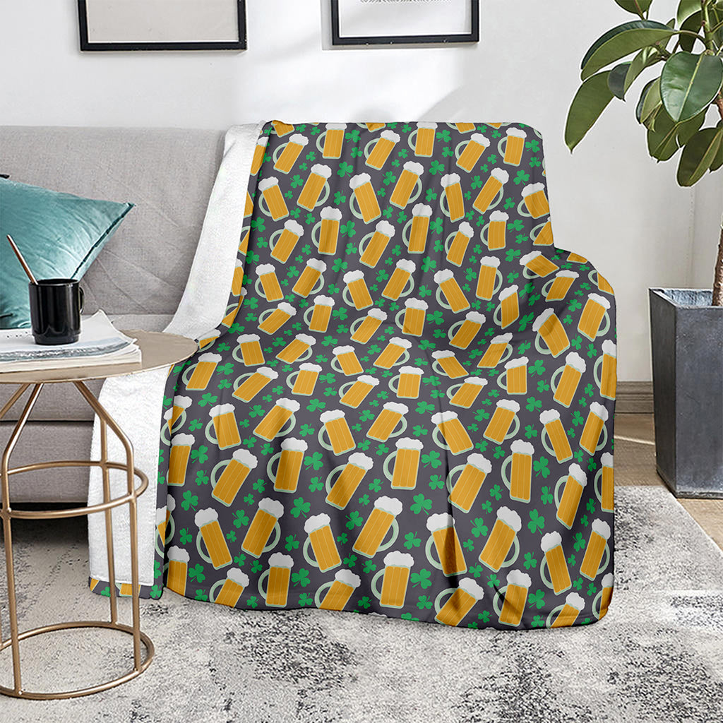 Clover And Beer St. Patrick's Day Print Blanket