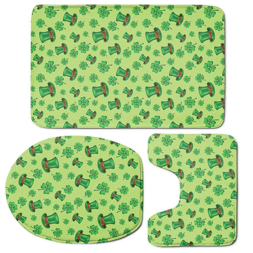 Clover And Hat St. Patrick's Day Print 3 Piece Bath Mat Set