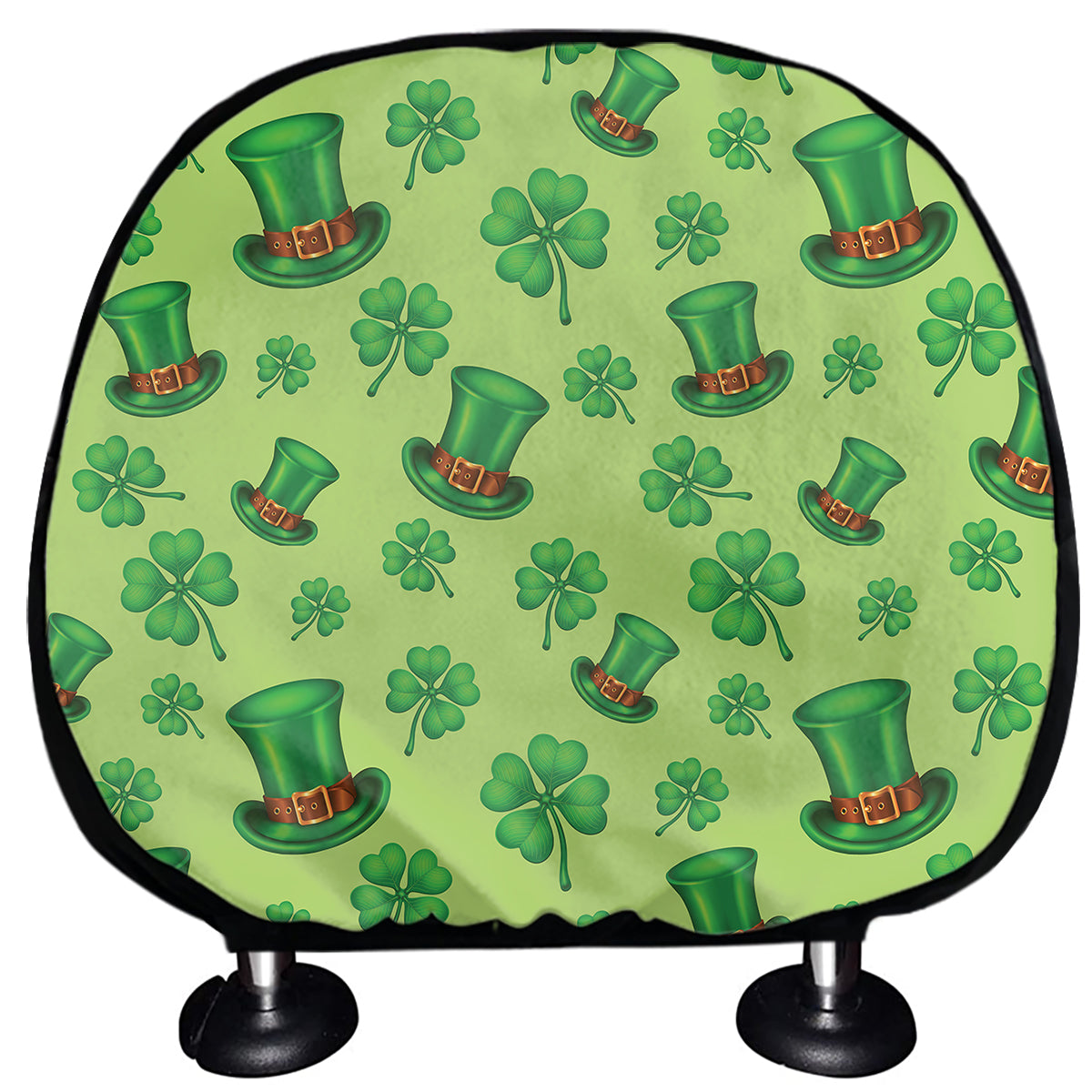 Clover And Hat St. Patrick's Day Print Car Headrest Covers